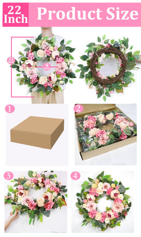 Grandeal wedding and seasonal decor wreath adds elegant welcome cues.