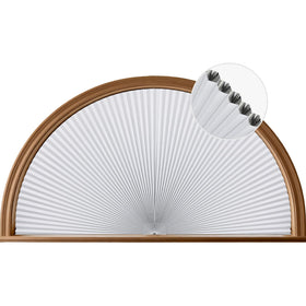Grandekor half-circle arch window shade blackout for 72 by 36 inches provides privacy.