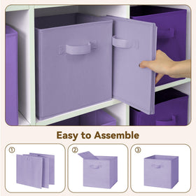 GRANNY SAYS 11in cube storage bin, purple gradient ideal for toy organization