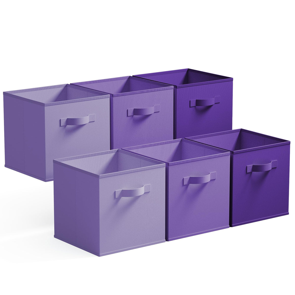 GRANNY SAYS 11in cube storage bin, purple gradient front view, keeps toys organized
