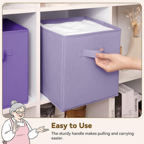 GRANNY SAYS 11in cube storage bin, purple gradient folded flat for easy cleaning