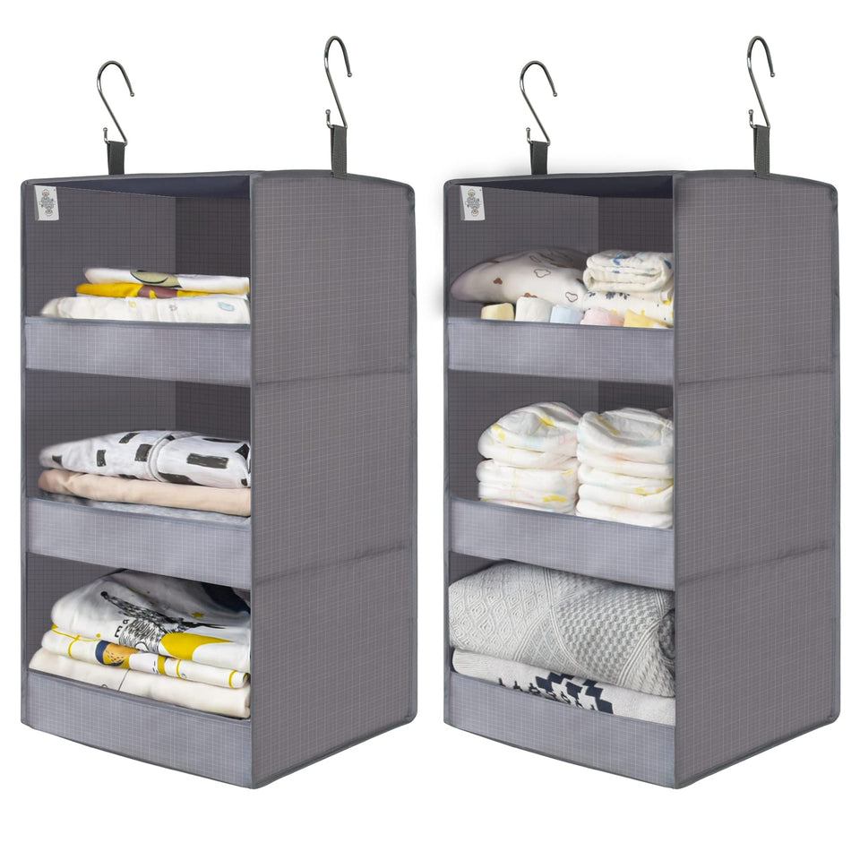 GRANNY SAYS 3-Shelf Closet Organizer overview showing compact vertical storage