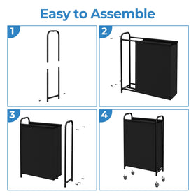 GRANNY SAYS 80L slim hamper bedroom corner, tidy storage on demand