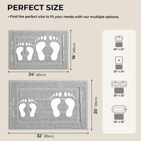 GRANNY SAYS bath rug 2-piece gray 16x24 non-slip backing keeps floors safe