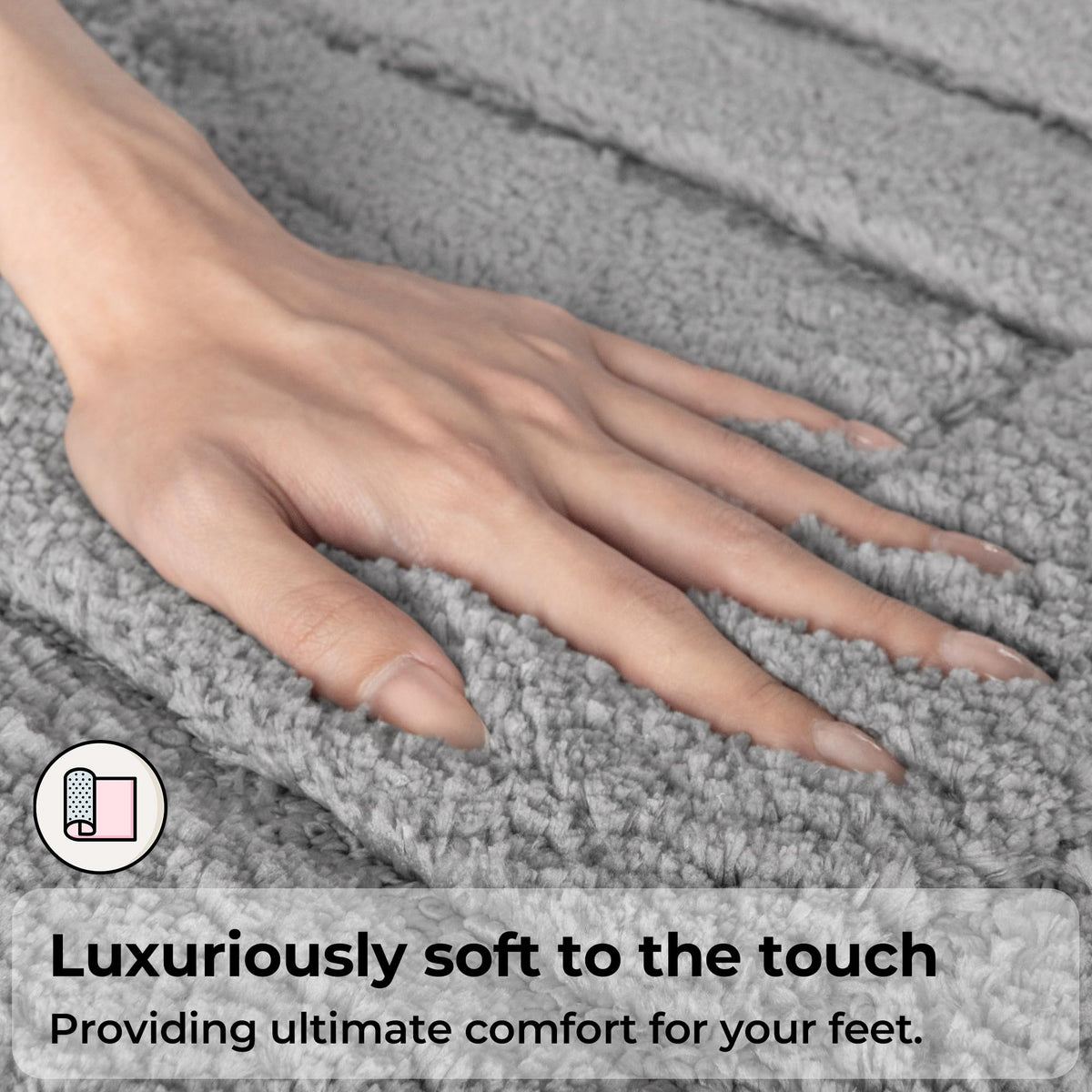 GRANNY SAYS non-slip bath mat with TPR backing enhances bathroom safety