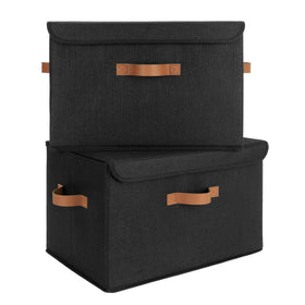 GRANNY SAYS black storage bin with lid showcases extra large capacity for clothes and toys