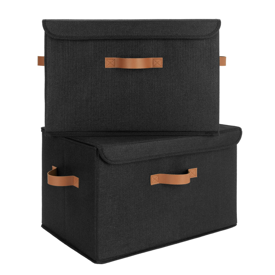 GRANNY SAYS black storage bin with lid showcases extra large capacity for clothes and toys