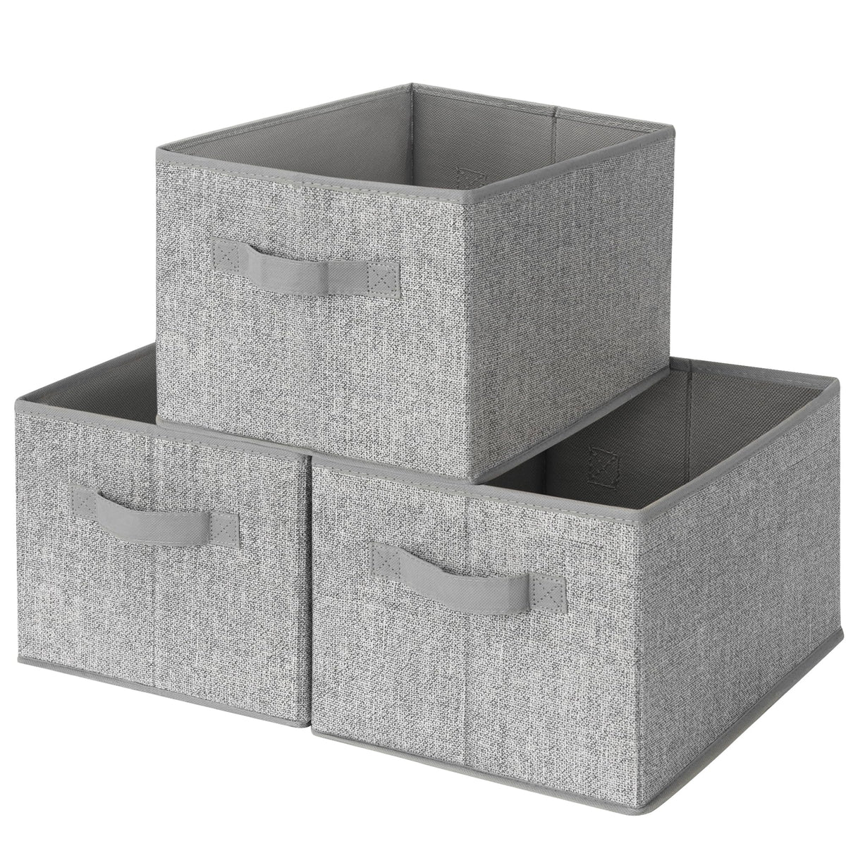 GRANNY SAYS gray closet storage bin 3-pack set keeps clothes neatly organized.