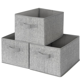 GRANNY SAYS gray closet storage bin 3-pack set keeps clothes neatly organized.