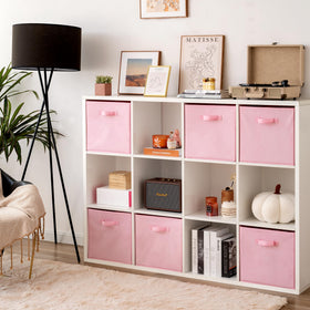 GRANNY SAYS pink cube storage folded-flat for compact storage