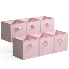 GRANNY SAYS cube storage bin in pink, 11-inch, six-pack, ideal for neat shelves.