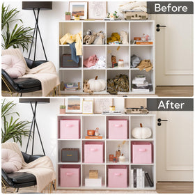GRANNY SAYS decorative pink storage for toys, clothes, and towels.