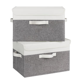 GRANNY SAYS fabric storage box with lid keeps items dust-free and organized.