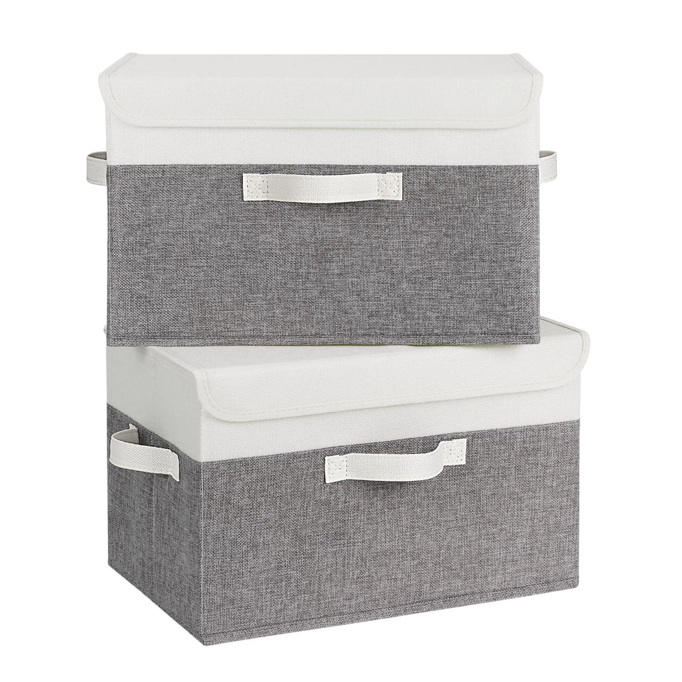 GRANNY SAYS fabric storage box with lid keeps items dust-free and organized.