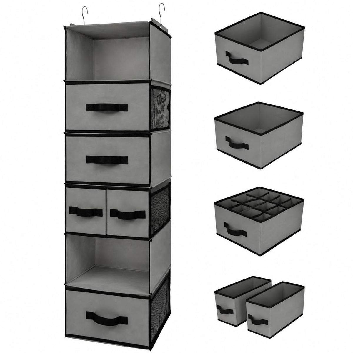 GRANNY SAYS Hanging Closet Organizer with 6 shelves keeps outfits neatly visible and accessible