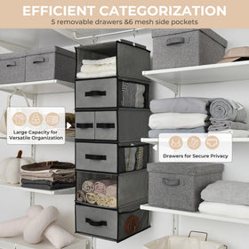 GRANNY SAYS Hanging Closet Organizer folds flat for compact storage when not in use