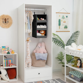 GRANNY SAYS hanging closet shelf dimensions shown: tall and compact for versatile placement.