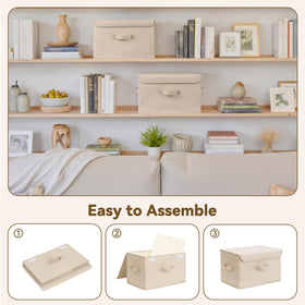 GRANNY SAYS khaki storage boxes add coordinated closet look.