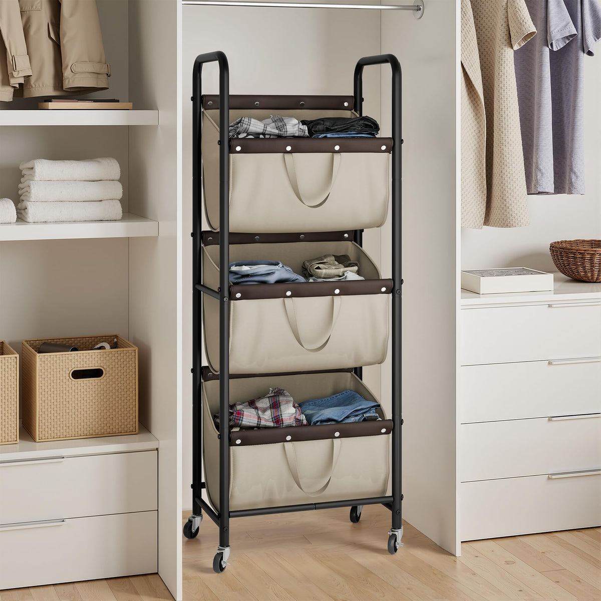 GRANNY SAYS light khaki finish complements modern decor.