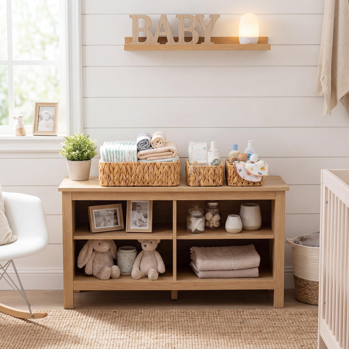 GRANNY SAYS natural baskets on counter help reduce clutter.