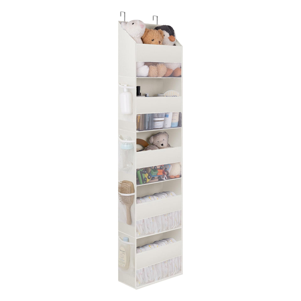 GRANNY SAYS over-the-door organizer with five shelves for nursery storage.