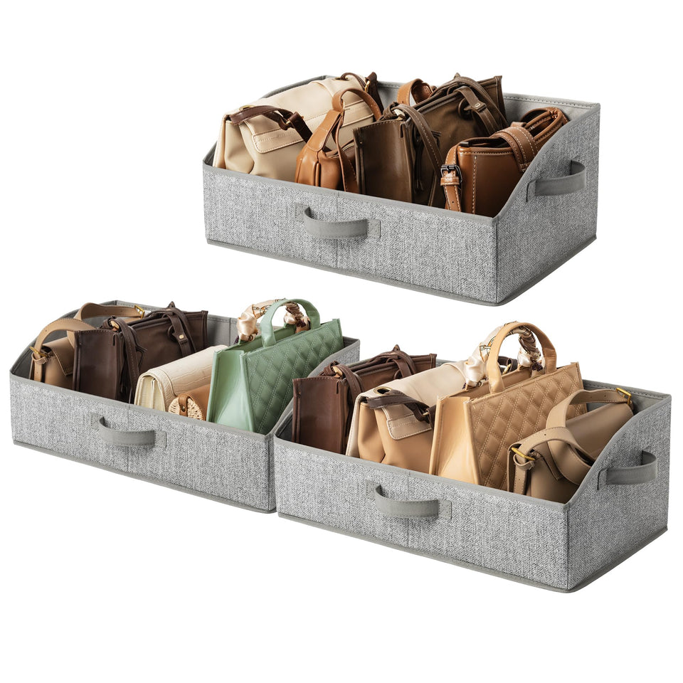 GRANNY SAYS purse organizer with angled front provides easy access on high shelves.