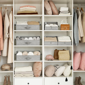 GRANNY SAYS organizer features reinforced front handle for smooth drawer-like pulling.