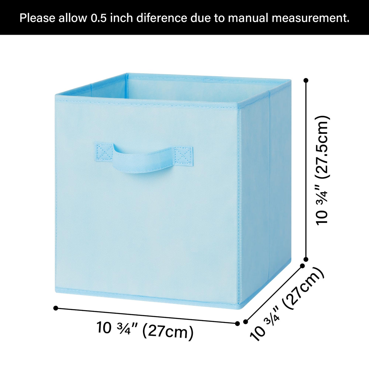 Granny Says reinforced handles on storage cubes for easy moving between rooms.