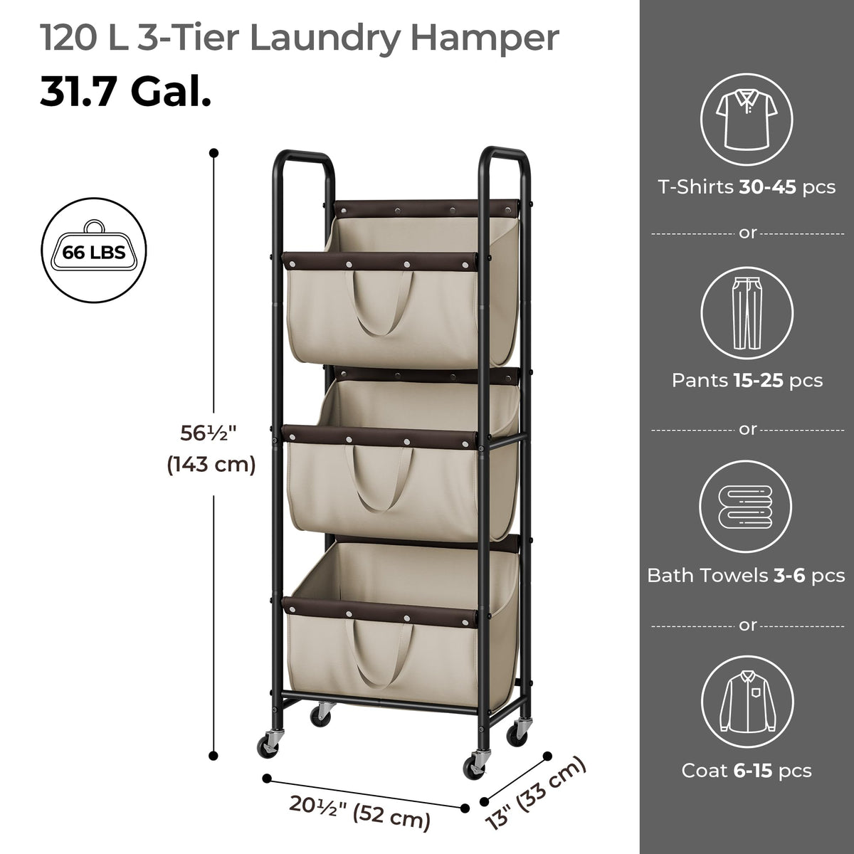 GRANNY SAYS rolling laundry cart glides smoothly for easy relocation.