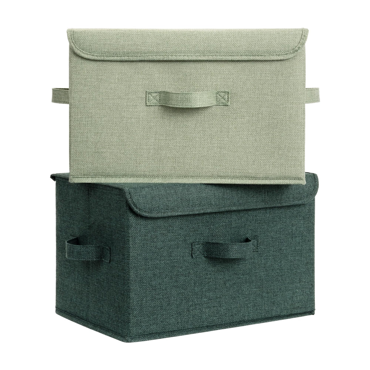 GRANNY SAYS storage basket lid in sage-green keeps contents dust-free and organized.