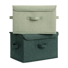 GRANNY SAYS storage basket lid in sage-green keeps contents dust-free and organized.