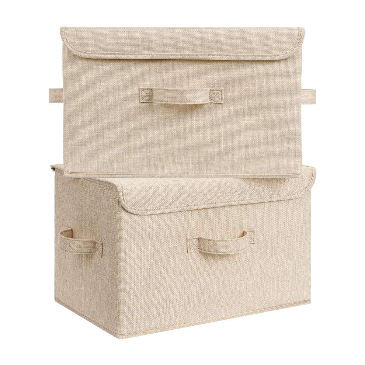 GRANNY SAYS storage basket with lid keeps clothing organized and dust-free.