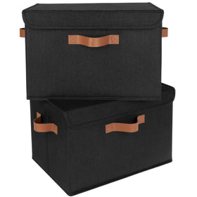 GRANNY SAYS storage bins with lid hook-and-loop keep items dust-free and organized.