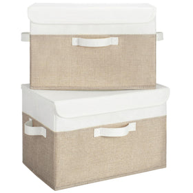 GRANNY SAYS storage bins with lids front view, keeps clothes organized and dust-free.