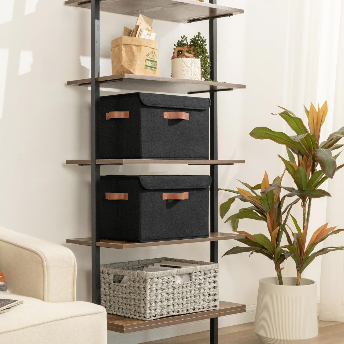 GRANNY SAYS storage box with PU handles makes moving between rooms easy.