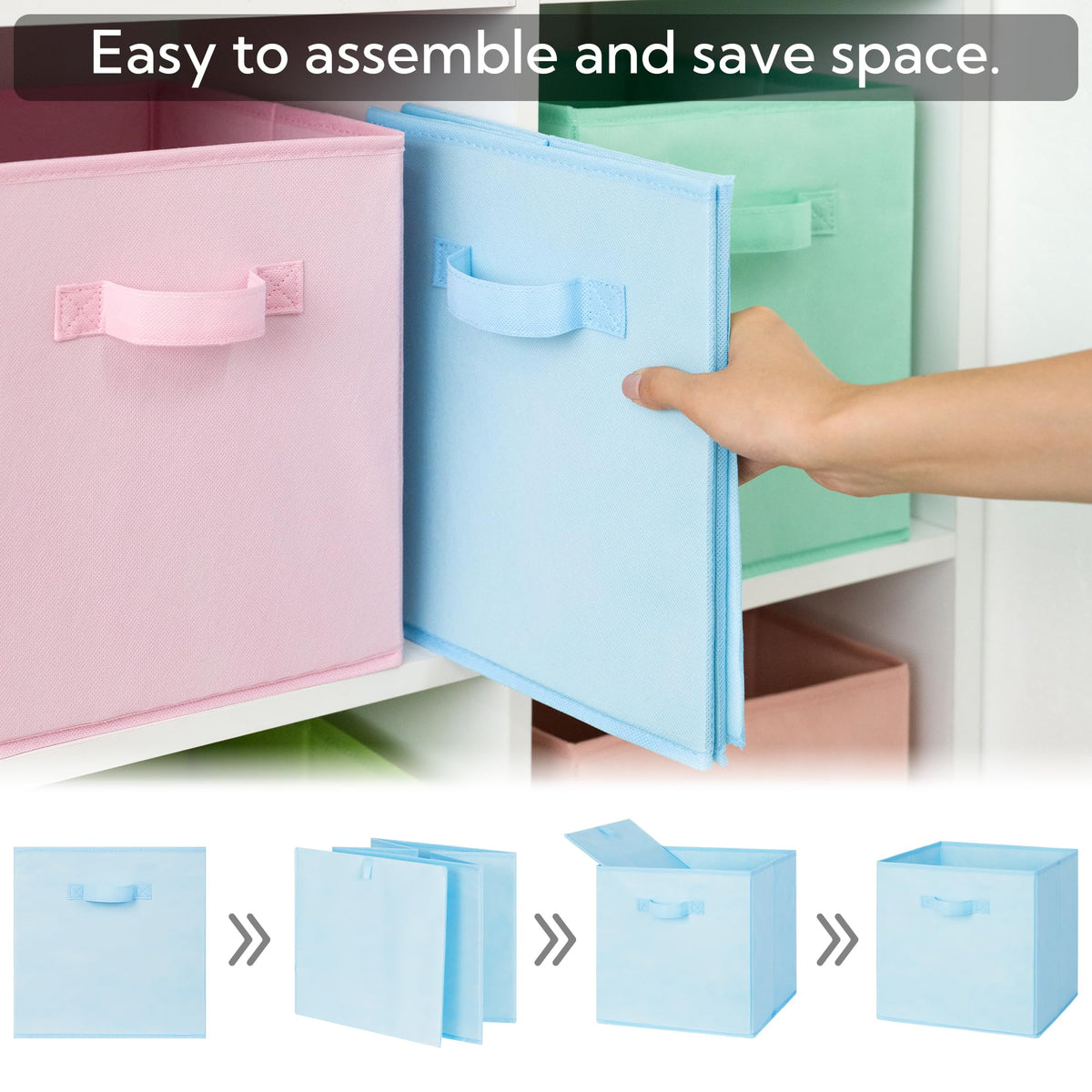 Granny Says storage cubes in kids' rooms or classrooms boost organization.
