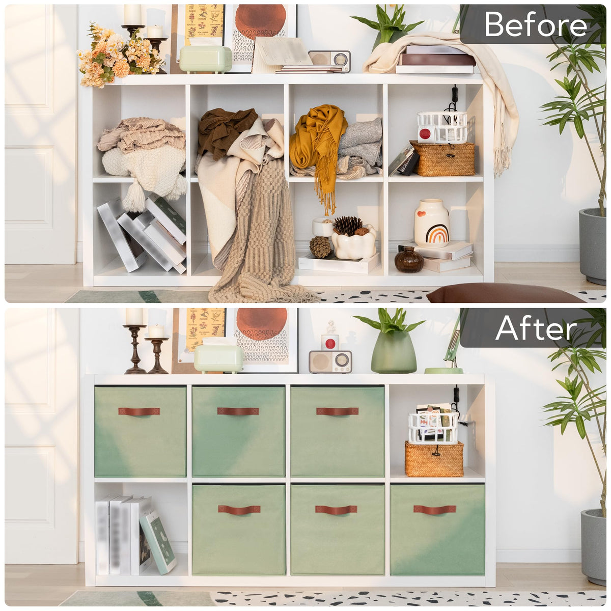 Granny Says wardrobe organization with cubes storing clothes and accessories