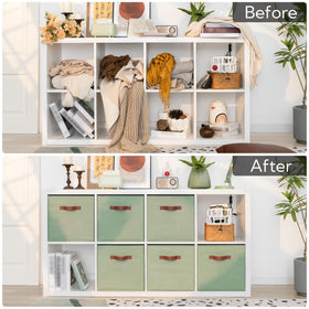 Granny Says wardrobe organization with cubes storing clothes and accessories