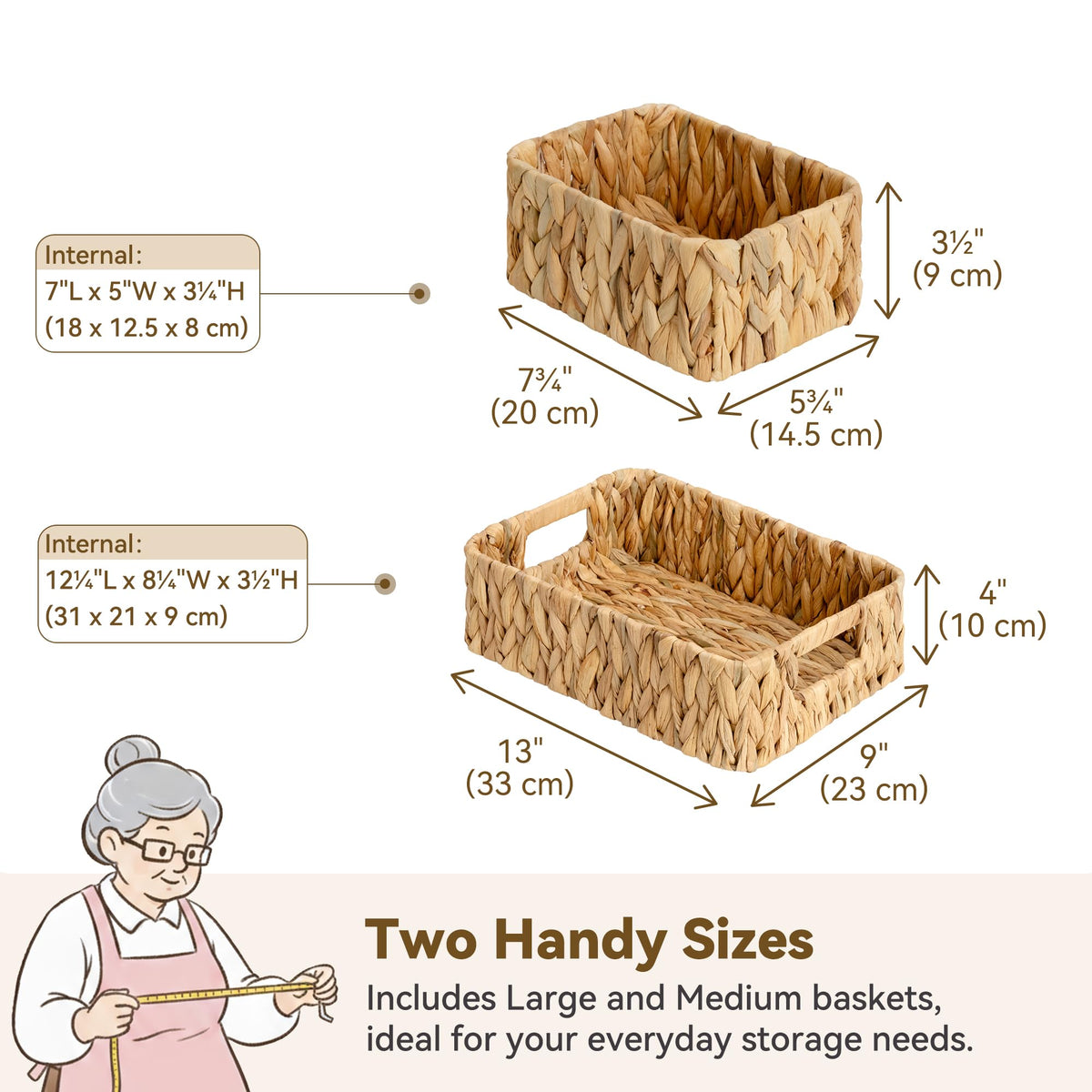 GRANNY SAYS water hyacinth woven basket frame adds durable, natural texture.