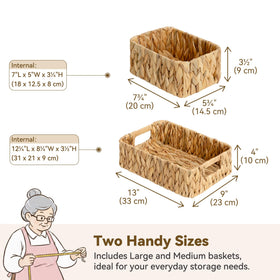 GRANNY SAYS water hyacinth woven basket frame adds durable, natural texture.
