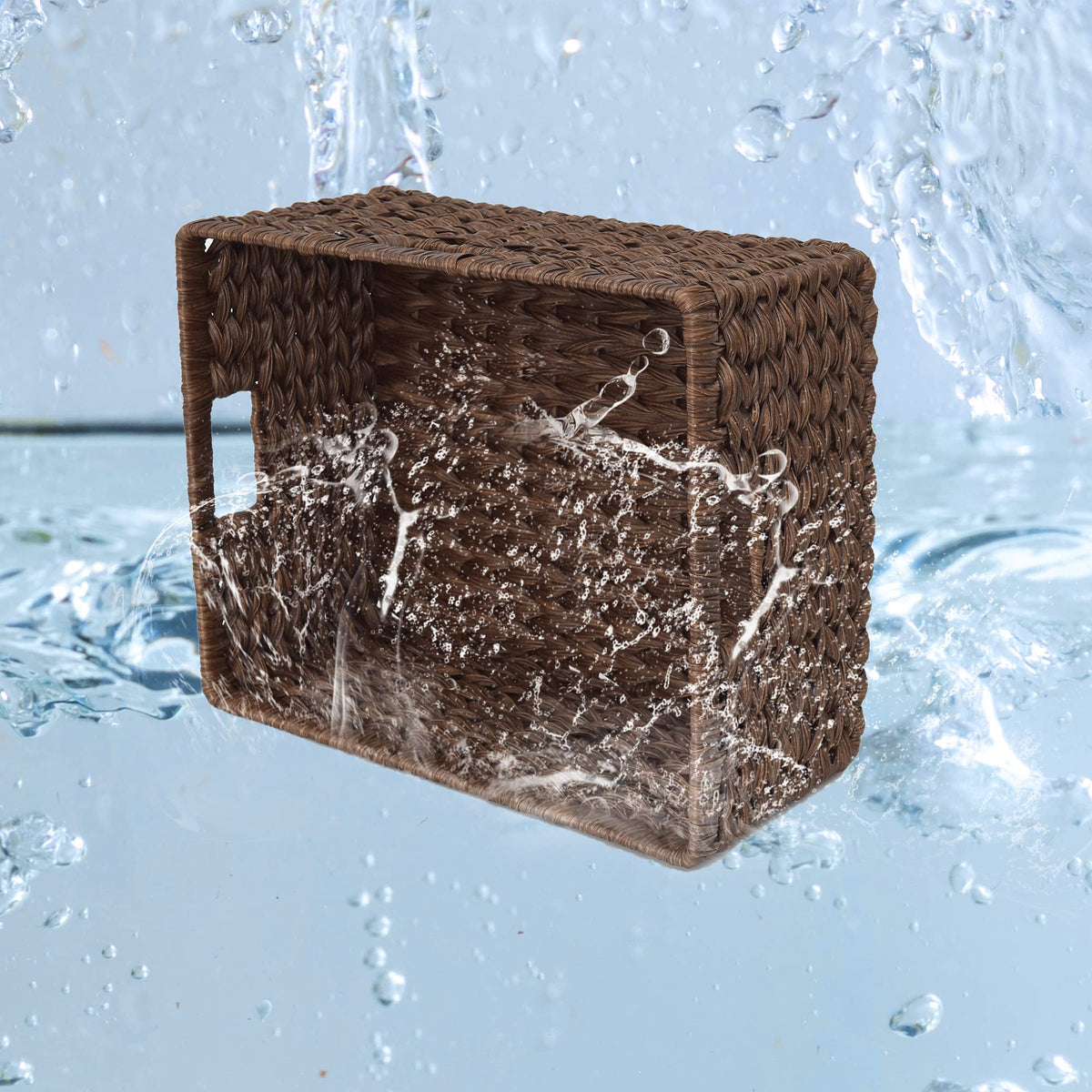 GRANNY SAYS wicker basket with metal frame for durability indoors or outdoors.