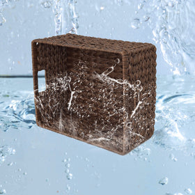 GRANNY SAYS wicker basket with metal frame for durability indoors or outdoors.