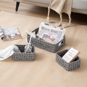 GRANNY SAYS wicker baskets with metal frame for stability.