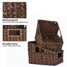 GRANNY SAYS wicker baskets on kitchen counter with snacks