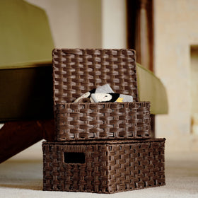 GRANNY SAYS wicker baskets with lids medium suitable for cosmetics and accessories