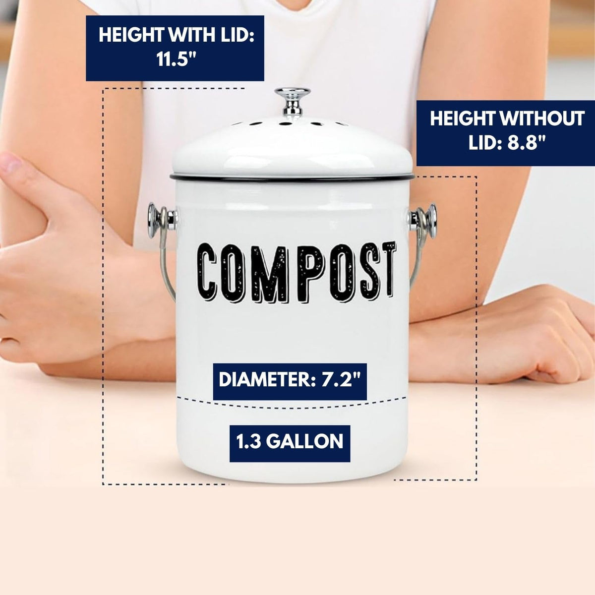 Granrosi charcoal filters pack for extended odor protection in the bin.