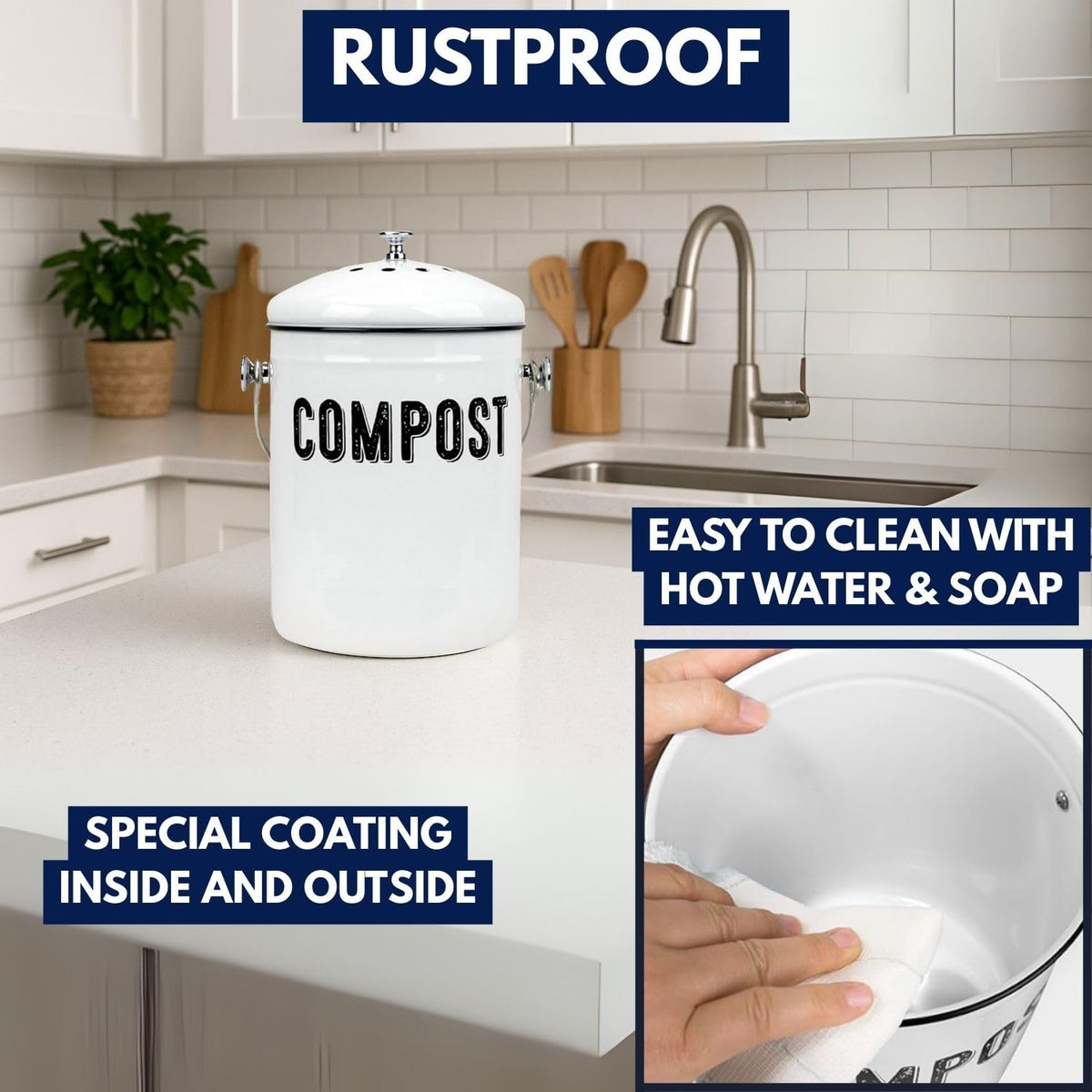 Granrosi filter system image showing built-in and replacement charcoal filters.