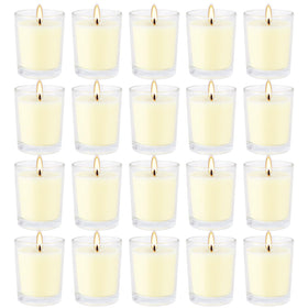 Grcdoyvl citronella votive candles in glass cups for outdoor ambiance.