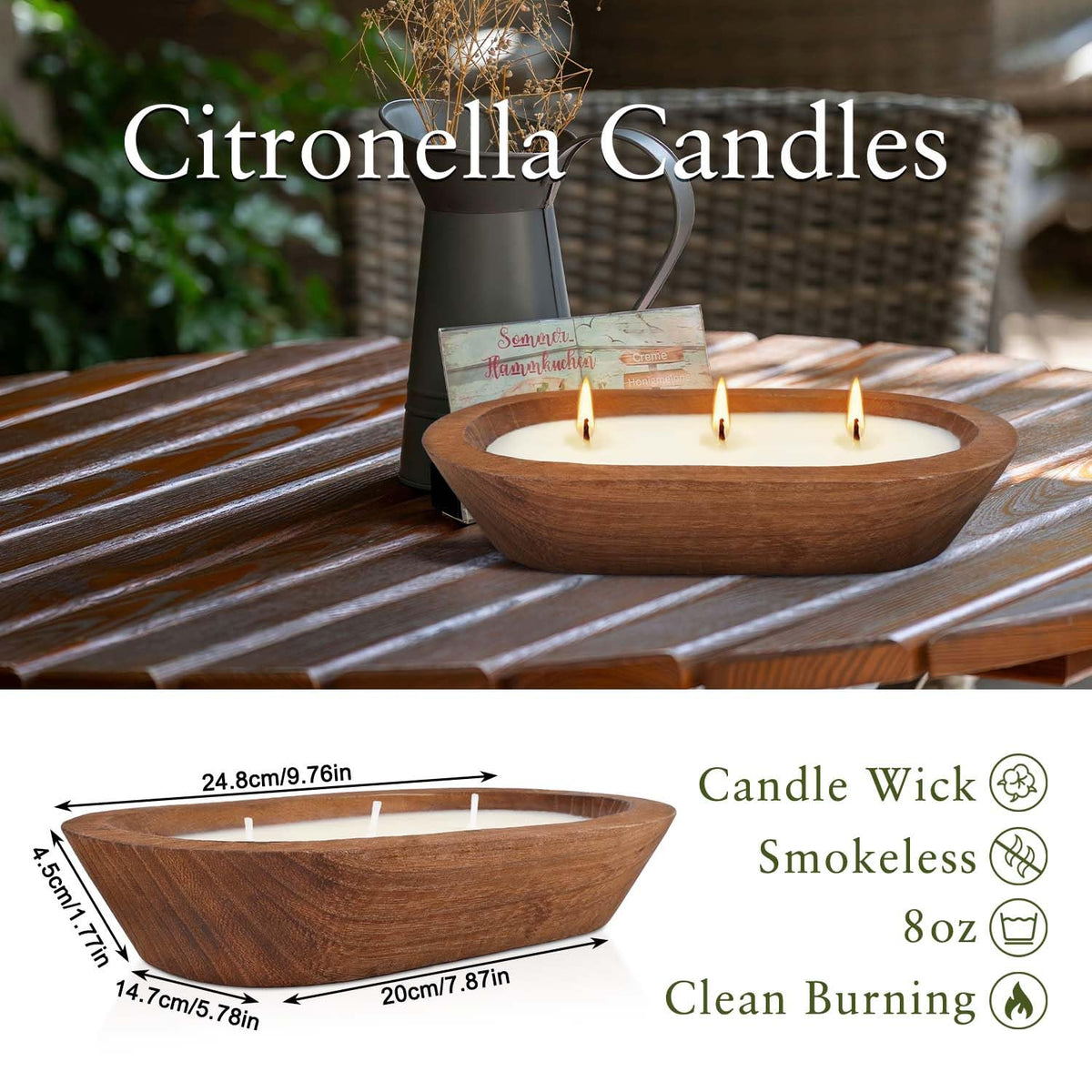 Grcdoyvl smokeless burning candle for clean indoor ambiance.