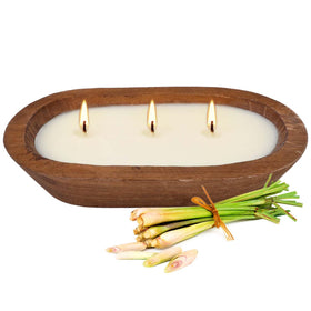 Grcdoyvl triple-wick candle offering even burn and warm glow.
